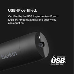 Belkin BoostCharge 30W USB-C Car Charger + USB-C to USB-C Cable