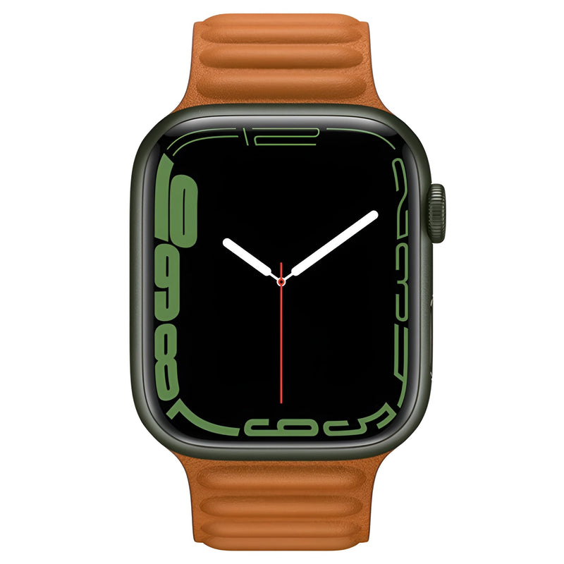 Apple Watch Band Leather Link 45mm Golden Brown S/M - Pixel Zones