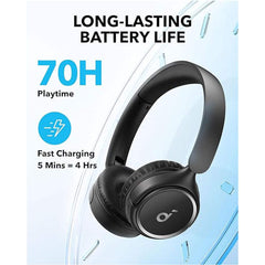 Anker H30i On-Ear Headphones 70-Hour Battery Life 40mm Oversized Drivers Bluetooth 5.3 Ultra-Lightweight Design