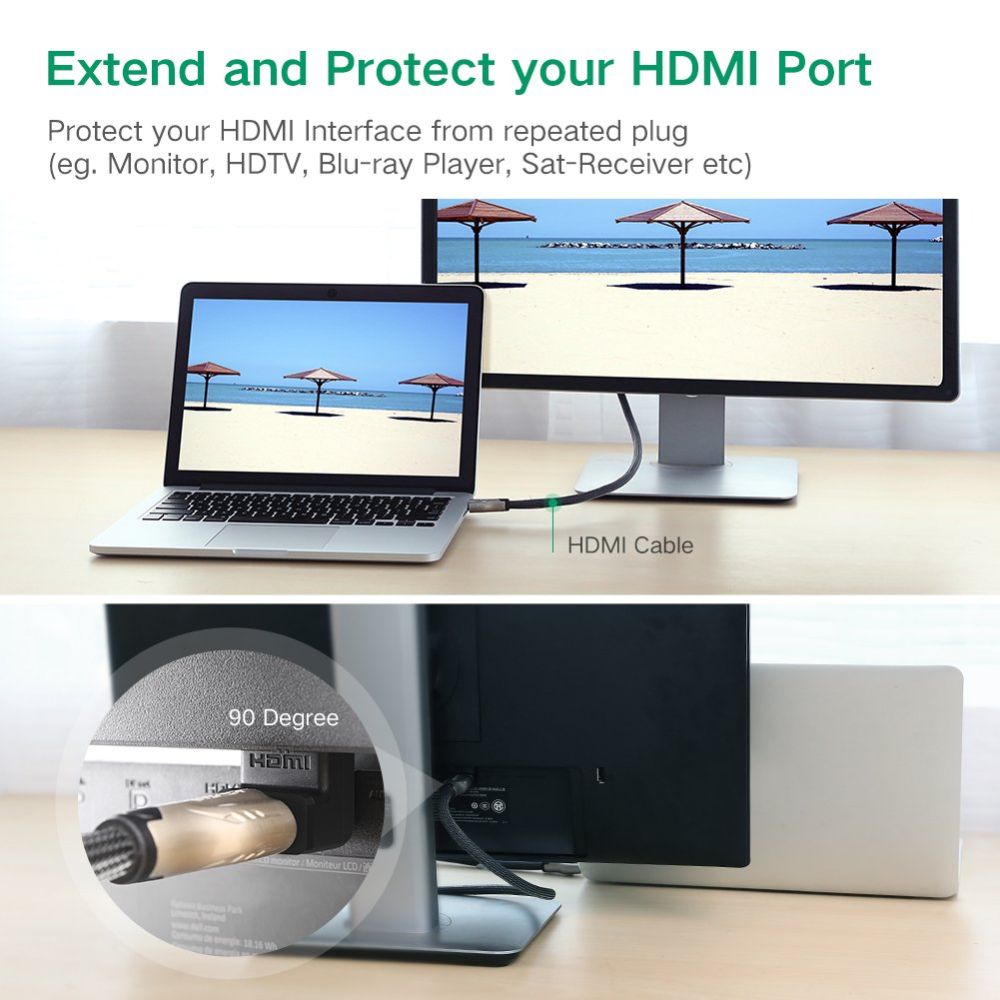 UGREEN 20109 HDMI Adapter Right Angle 90°