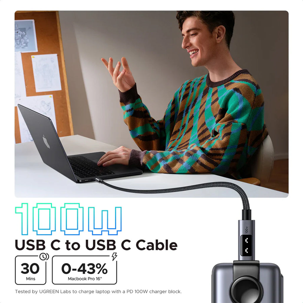 UGREEN Uno USB-C to USB-C Cable 100W (1m / 3.3ft & 2m / 6.6ft)