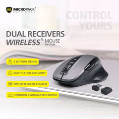 Micropack MP-752W Speedy Pro Dual Receivers Wireless Mouse - Pixel Zones