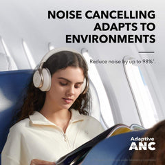 Anker Soundcore Space One Premium Active Noise Cancelling Headphones - Latte Cream