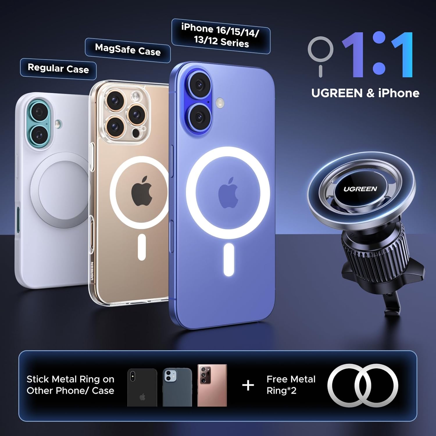 UGREEN Air Vent Car Mount Magnetic Phone Holder - 65764