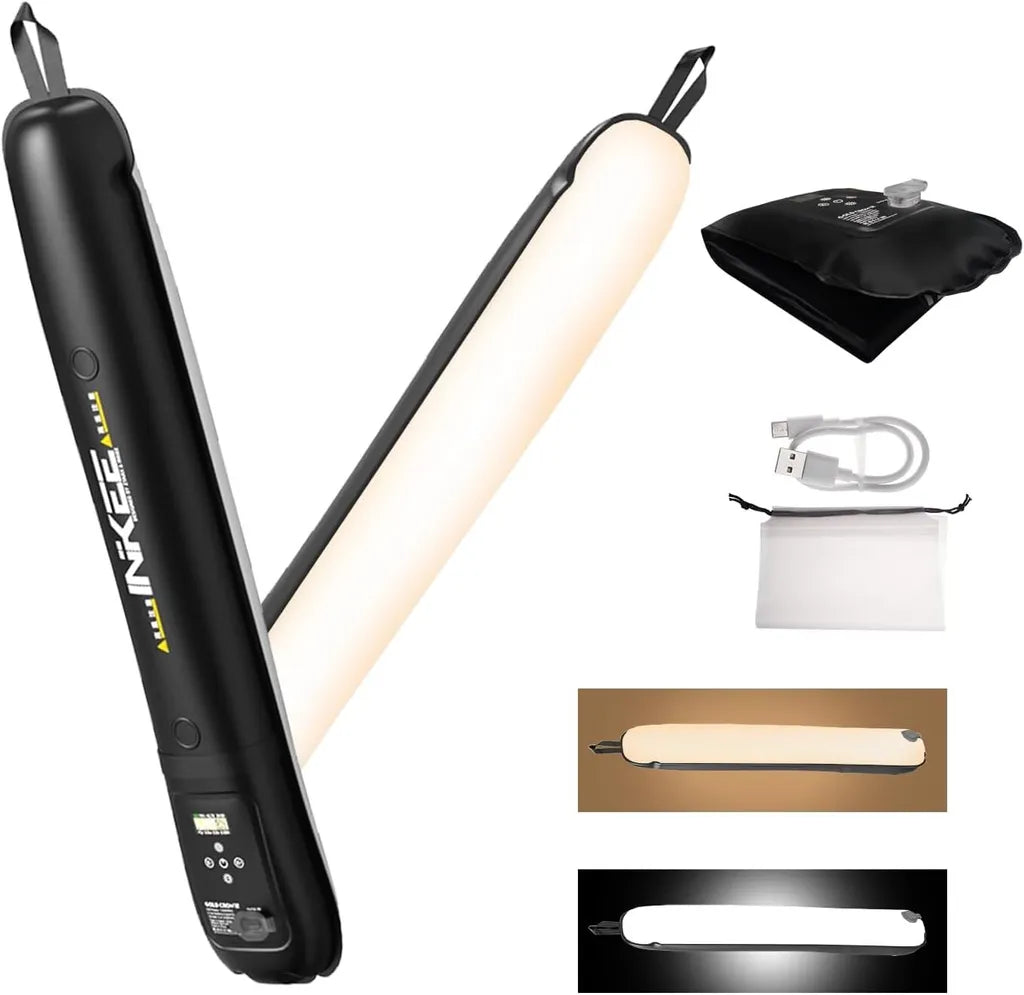 INKEE Gold Crow GC12 / GC20 Bi-Color LED Video Light – 2700K–6500K, CRI 95+, Waterproof IP66, Flexible Design, Built-In Battery