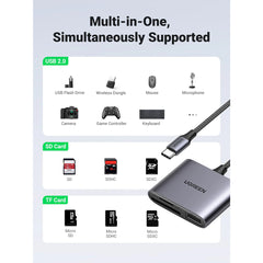 UGREEN 3-in-1 USB-C SD Card Reader - 80798