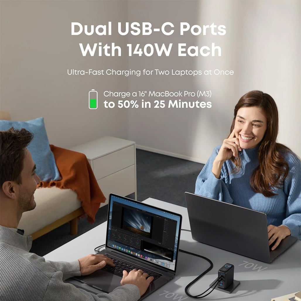 Anker Laptop Charger 140W, 4-Port, PD 3.1 with USB-C Cable