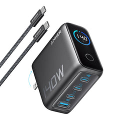 Anker Laptop Charger 140W, 4-Port, PD 3.1 with USB-C Cable