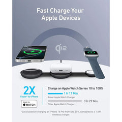 Anker MagGo 3-in-1 Foldable Charging Pad – 15W Qi2 Wireless Charger