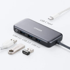Anker Premium USB C Hub, 4-in-1 USB C Adapter, with 60W Power Delivery, 3 USB 3.0 Ports - Pixel Zones