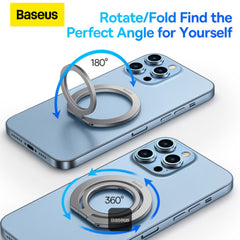 Baseus Halo Series Foldable Metal Ring Stand | 360° Rotating Magnetic Phone Holder