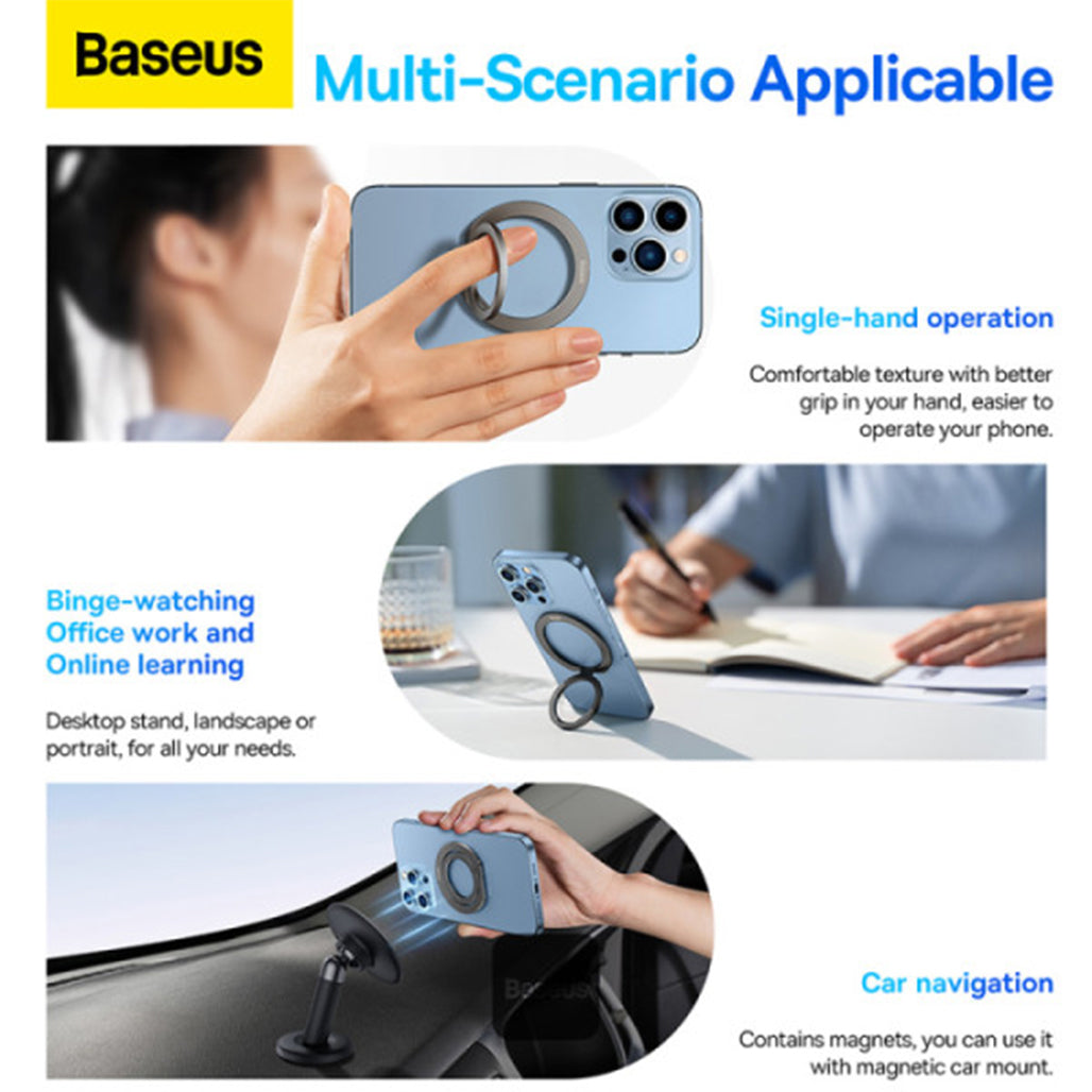 Baseus Halo Series Foldable Metal Ring Stand | 360° Rotating Magnetic Phone Holder