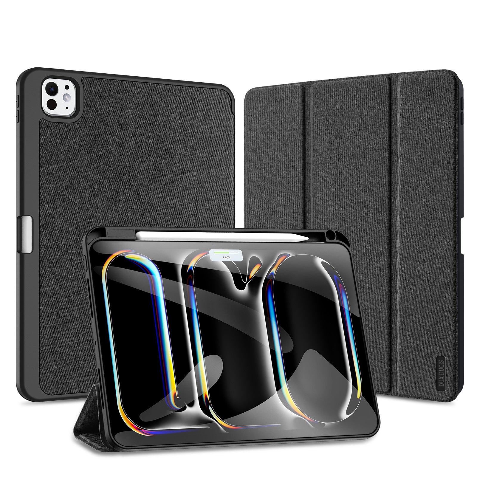 Duxducis Domo Series Case for iPad Pro 11" (2024) – PU Leather Smart Cover with Apple Pencil Holder & Auto Sleep/Wake