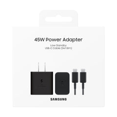 Samsung 45W Super Fast Charging PD Power Adapter with 5A USB-C Cable – Black | EP-T4511NBEGWW