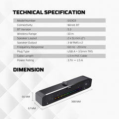 Fantech GS303 Groove Bar Dual Mode Gaming Speaker – RGB Lighting & Bluetooth 5.3