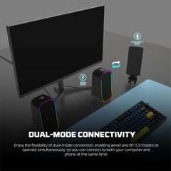 Fantech GS304 Groove Dual Mode RGB Speaker – Wired & Bluetooth 5.3 Desktop Audio