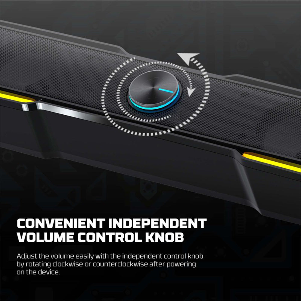 Fantech GS305 Bluetooth 5.3 Soundbar Gaming Speaker – RGB Lighting & Deep Bass