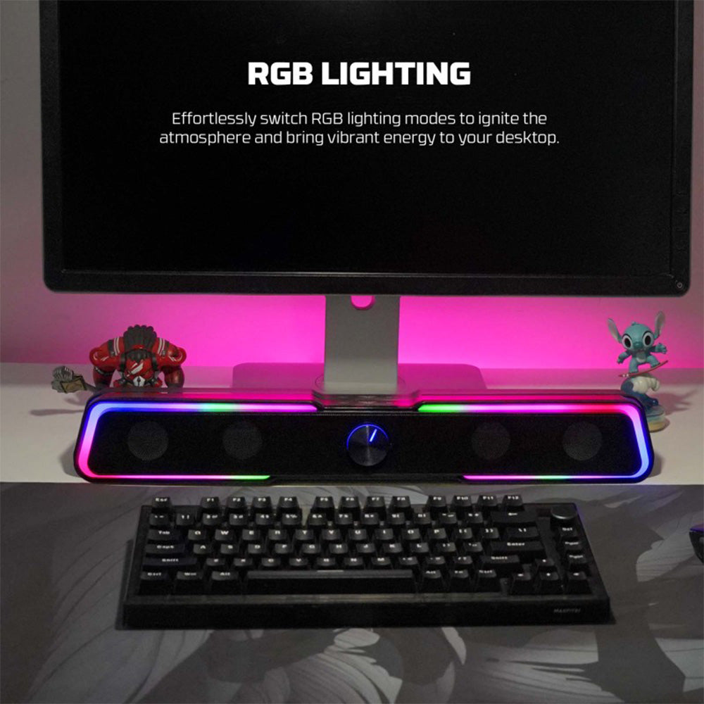 Fantech GS305 Bluetooth 5.3 Soundbar Gaming Speaker – RGB Lighting & Deep Bass