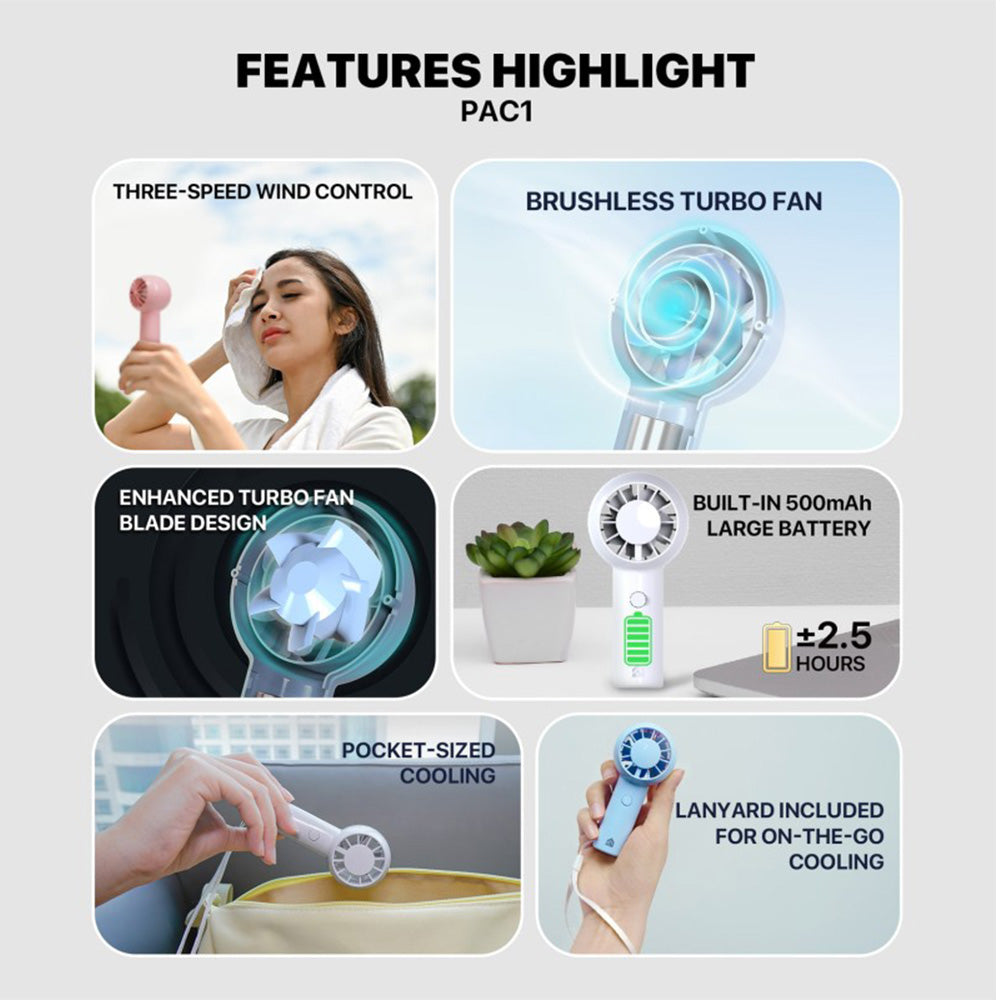 Fantech PAC1 Portable Cooler – Compact Travel Cooler with Turbo Fan Cooling