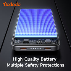 Mcdodo MC-378 10000mAh Metal Power Bank – Ultra-Thin 20W PD Fast Charging, Dual USB-C, LED Display