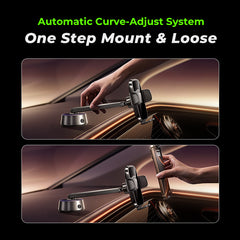 Lisen A680 Electric Suction Cup Phone Holder with Clamping Arm, 360° Rotation, and Battery Indicator