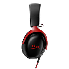 HyperX Cloud III Wired Gaming Headset – Black/Red | 53mm Drivers, DTS Spatial Audio, Noise-Canceling Mic