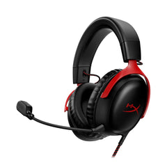 HyperX Cloud III Wired Gaming Headset – Black/Red | 53mm Drivers, DTS Spatial Audio, Noise-Canceling Mic