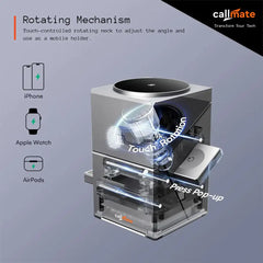 Iron Hide 3‑in‑1 Wireless Charger – 15 W Qi2 with Mag Holder