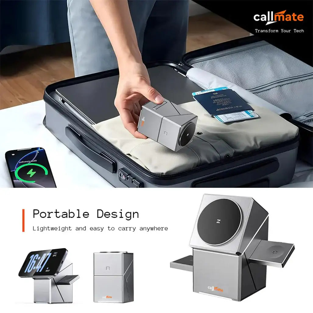 Iron Hide 3‑in‑1 Wireless Charger – 15 W Qi2 with Mag Holder