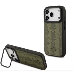 Lacoste MagSafe PU Leather Case with Nomogramme Logo & Camera Stand for iPhone 17 Pro / Pro Max
