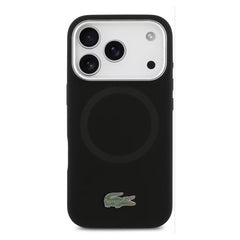 Lacoste MagSafe Silicone Case with Metal Logo – iPhone 17 Pro/Pro Max - Black