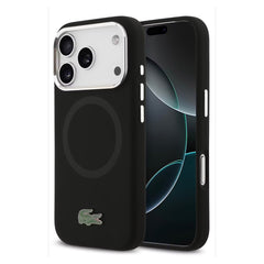 Lacoste MagSafe Silicone Case with Metal Logo – iPhone 17 Pro/Pro Max - Black