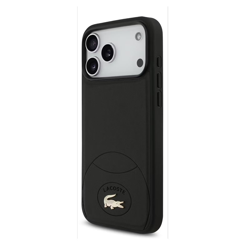 Lacoste MagSafe PU Leather Hard Case with Bliss Design for iPhone 17 Pro Max - Black