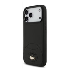 Lacoste MagSafe PU Leather Hard Case with Bliss Design for iPhone 17 Pro Max - Black