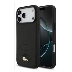 Lacoste MagSafe PU Leather Hard Case with Bliss Design for iPhone 17 Pro Max - Black