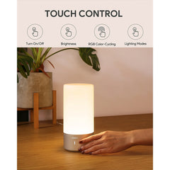 Aukey Touch Sensor Table Lamp with RGB Color Changing & Dimmable Warm White Light