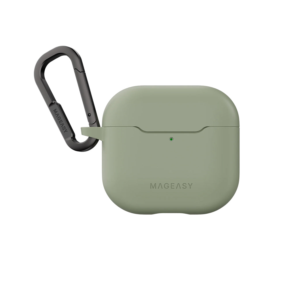Mageasy Skin AirPods 4 Case – Soft-Touch TPU Protective Cover with Shock Absorption & Carabiner