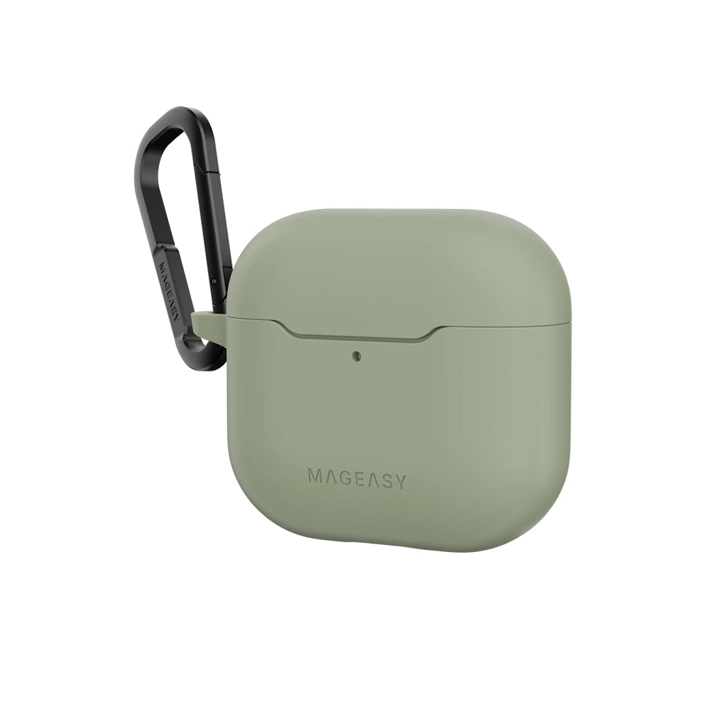 Mageasy Skin AirPods 4 Case – Soft-Touch TPU Protective Cover with Shock Absorption & Carabiner