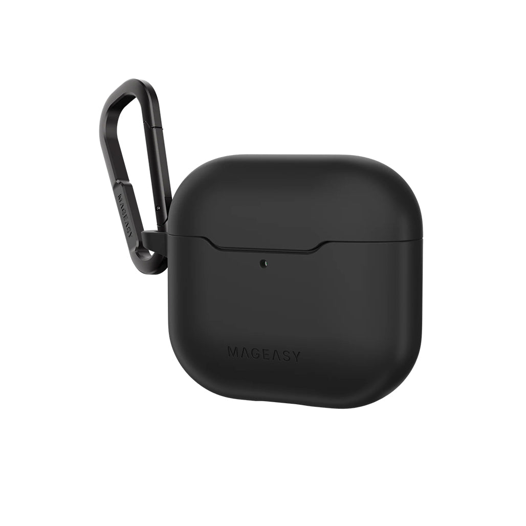 Mageasy Skin AirPods 4 Case – Soft-Touch TPU Protective Cover with Shock Absorption & Carabiner