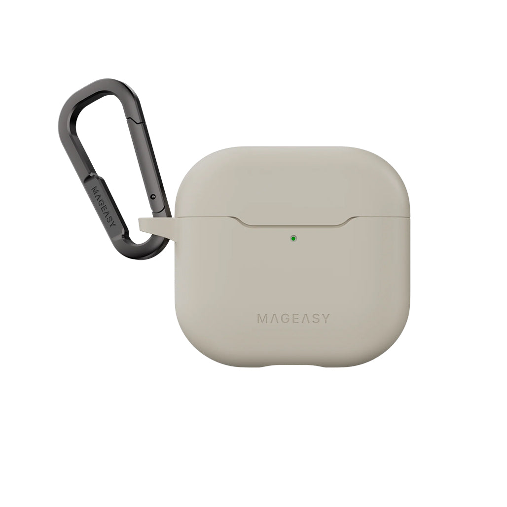 Mageasy Skin AirPods 4 Case – Soft-Touch TPU Protective Cover with Shock Absorption & Carabiner