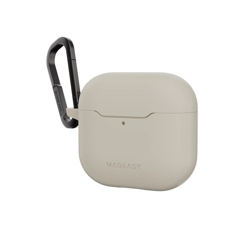 Mageasy Skin AirPods 4 Case – Soft-Touch TPU Protective Cover with Shock Absorption & Carabiner