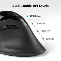 Micropack MP-V03W USB-C USB-A Dual Receiver Vertical Wireless Mouse - Pixel Zones