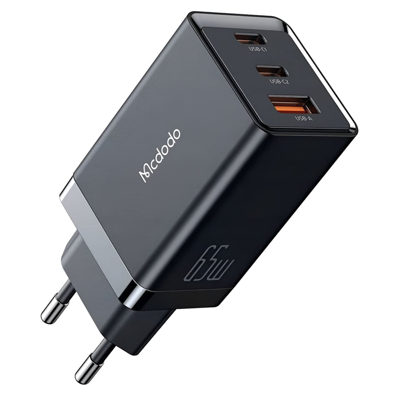 Mcdodo CH-1542 65W GaN 5 PRO 2xType-C 1xUSB Input Fast Charger & Type-C To Type-C Cable