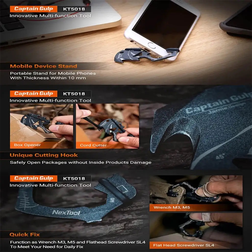 NexTool Captain Gulp KT5018 – 10‑in‑1 Skull‑Designed EDC Tool