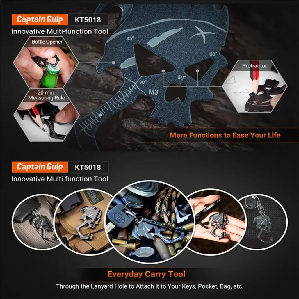 NexTool Captain Gulp KT5018 – 10‑in‑1 Skull‑Designed EDC Tool