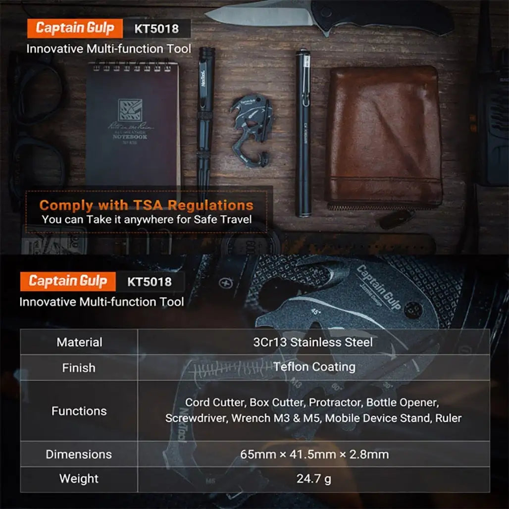 NexTool Captain Gulp KT5018 – 10‑in‑1 Skull‑Designed EDC Tool