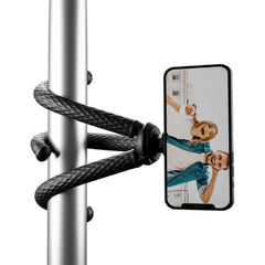 Telesin Flexible Octopus Tripod & Magnetic Mount – For Phones & Action Cameras, 4.4 lb Load, Adjustable Head, Dual Mounts – Black