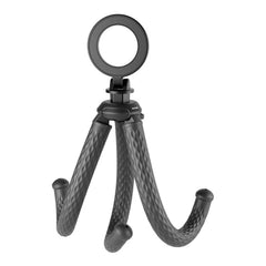 Telesin Flexible Octopus Tripod & Magnetic Mount – For Phones & Action Cameras, 4.4 lb Load, Adjustable Head, Dual Mounts – Black