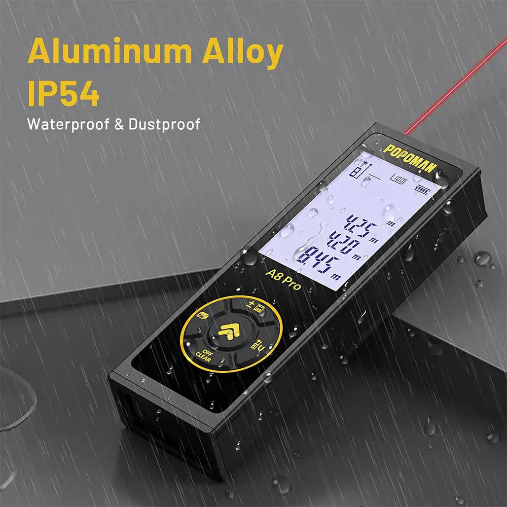 POPOMAN A8 Pro Laser Measure – 60m, Type-C, High Precision