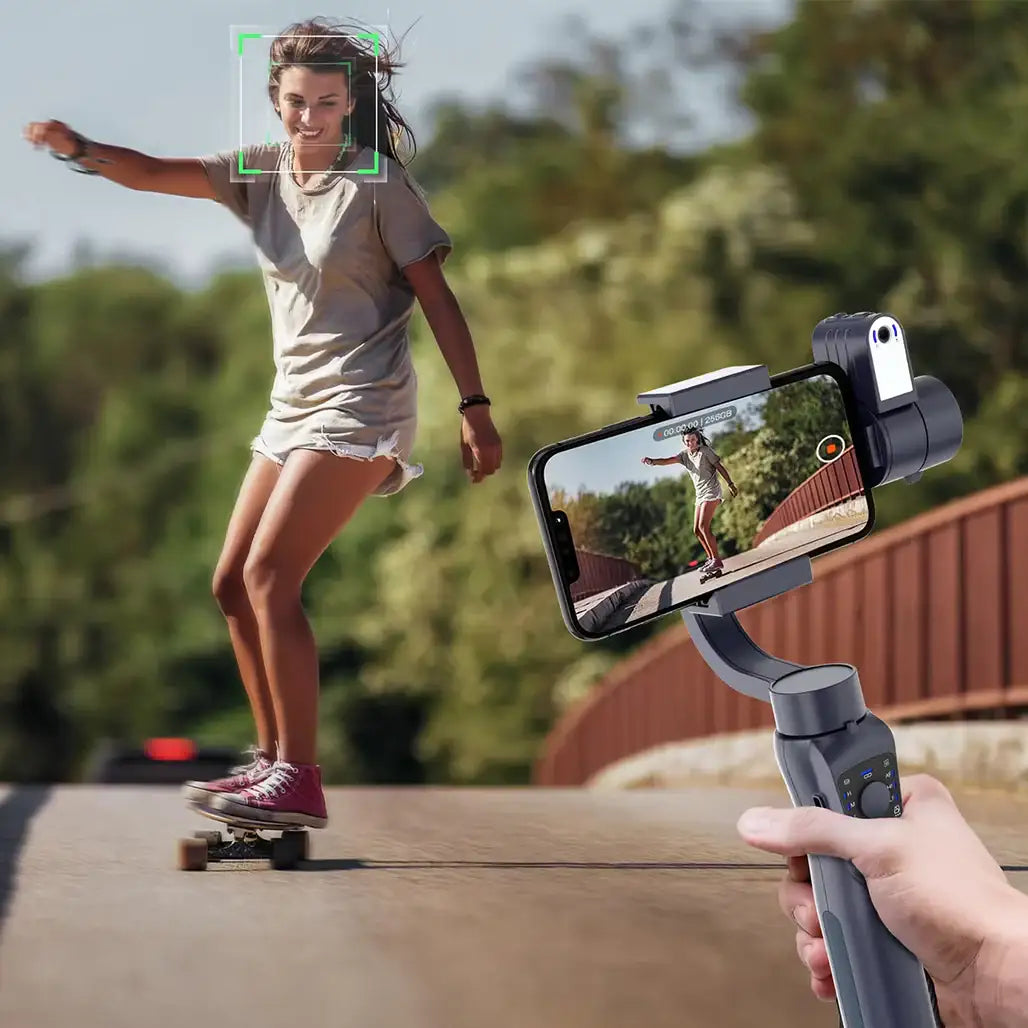 Porodo 3‑Axis AI Gimbal & Fill Light – Object Tracking, Power Bank